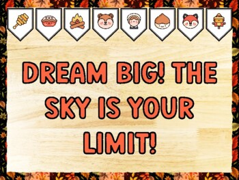DREAM BIG! THE SKY IS YOUR LIMIT! Fall Bulletin Board Kit & Door Décor