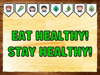 EAT HEALTHY! STAY HEALTHY! Caterpillar Bulletin Board Kit & Door Décor