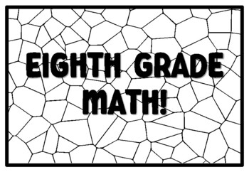 EIGHTH GRADE MATH! Summer Craftivity Eighth Grade