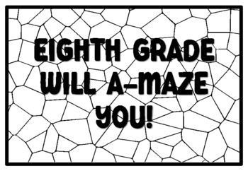 EIGHTH GRADE WILL A-MAZE YOU! Summer Craftivity Eighth Grade