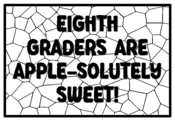 EIGHTH GRADERS ARE APPLE-SOLUTELY SWEET! Summer Craftivity Eighth Grade
