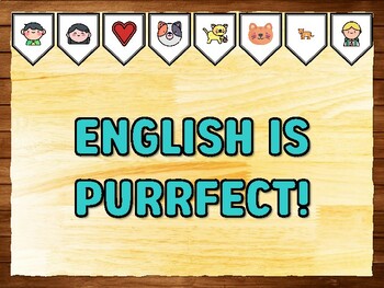 ENGLISH IS PURRFECT! Cat Printable Bulletin Board Kit & Door Décor