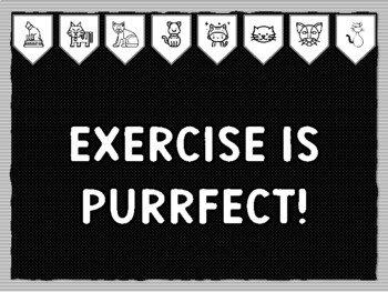 EXERCISE IS PURRFECT! Cat Theme Bulletin Board Kit, Door Décor, Cat Coloring