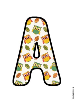 Fall, Birds, Owl Bulletin Board Letters, Fall Hallway Display