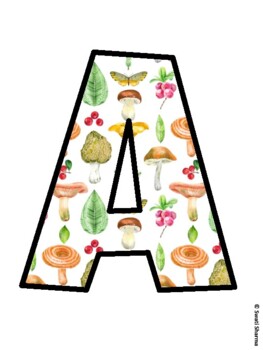 Fall, Fall, Mushroom Bulletin Board Letters, Fall Hallway Display
