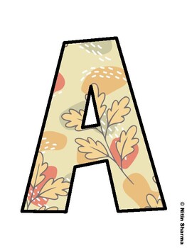 Fall Season Fall Bulletin Board Letters, Fall Hallway Display Letters, Fall A