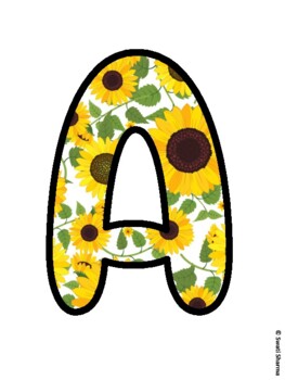 Fall, Sunflowers Bulletin Board Letters, Fall Hallway Display
