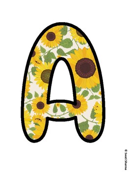 Fall, Sunflowers Bulletin Board Letters, Fall Hallway Display
