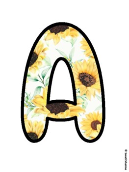 Fall, Sunflowers Bulletin Board Letters, Fall Hallway Display