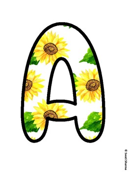 Fall, Sunflowers Bulletin Board Letters, Fall Hallway Display
