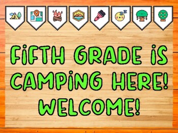 FIFTH GRADE IS CAMPING HERE! WELCOME! Camping Bulletin Board Kit