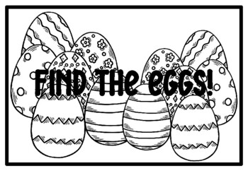 FIND THE EGGS!, Easter Activity, Easter Coloring Pages
