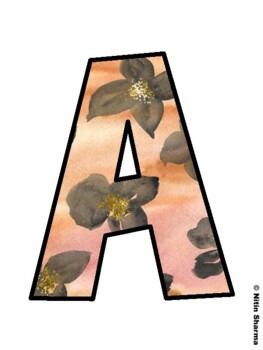 Floral Watercolor Fall Bulletin Board Letters, Fall Hallway Display Letters,
