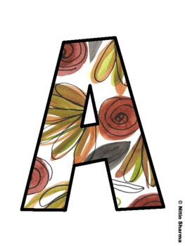 Floral Watercolor Fall Bulletin Board Letters, Fall Hallway Display Letters,
