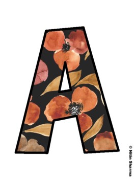 Floral Watercolor Fall Bulletin Board Letters, Fall Hallway Display Letters,