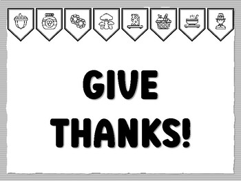 GIVE THANKS! Thanksgiving Bulletin Board Kit, November Ready to print Thanksgiv
