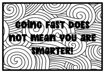 GOING FAST DOES NOT MEAN YOU ARE SMARTER!, Growth Mindset Activity