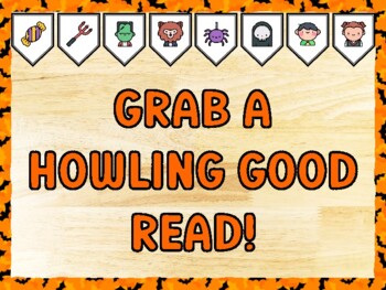 GRAB A HOWLING GOOD READ! Halloween Bulletin Board Kit & Door Décor