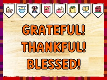 GRATEFUL! THANKFUL! BLESSED! Thanksgiving Bulletin Board Kit & Door Décor