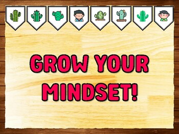 GROW YOUR MINDSET! Succulents, Cactus Bulletin Board Kit & Door Décor