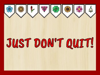 Growth Mindset Bulletin Board Kit & Door Décor, JUST DON'T QUIT! Classroom Décor
