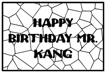 HAPPY BIRTHDAY MR. KANG, Grade 2 Literature Activity, Grade 2 Literature Colo