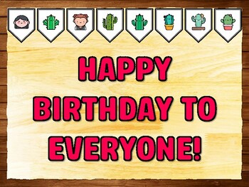 HAPPY BIRTHDAY TO EVERYONE! Succulents, Cactus Bulletin Board Kit & Door Déco