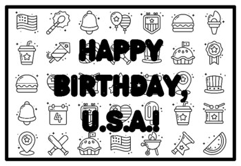 HAPPY BIRTHDAY, U.S.A.! Fourth of July Activity, Patriotic Coloring Pages