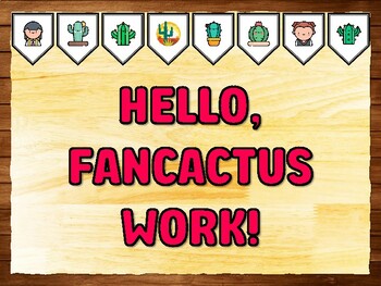 HELLO, FANCACTUS WORK! Succulents, Cactus Bulletin Board Kit & Door Décor