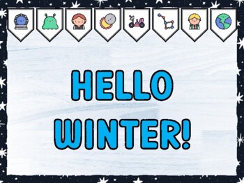 HELLO WINTER! Galaxy Bulletin Board Kit & Door Décor, Galaxy Classroom Décor
