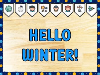 HELLO WINTER! Galaxy Bulletin Board Kit & Door Décor, Galaxy Classroom Décor