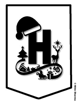 HO! HO! HO! Christmas Bulletin Board Letters, Christmas Banner, Christmas S