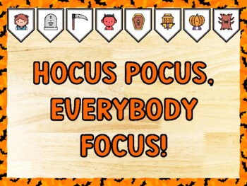 HOCUS POCUS, EVERYBODY FOCUS! Halloween Bulletin Board Kit & Door Décor