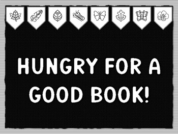 HUNGRY FOR A GOOD BOOK! Caterpillar Theme Bulletin Board Kit, Door Décor, Cat