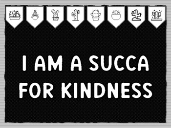 I AM A SUCCA FOR KINDNESS Cactus Succulents Theme Bulletin Board Kit, Door Dé