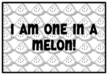 I AM ONE IN A MELON! Watermelon Activity, Summer