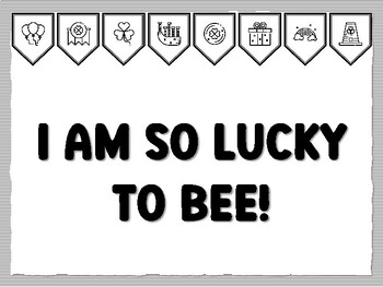 I AM SO LUCKY TO BEE! St. Patrick's Day Bulletin Board Kit, Ready to print