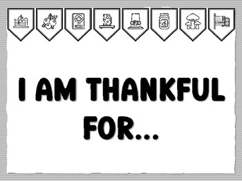 I AM THANKFUL FOR... Thanksgiving Bulletin Board Kit, November Ready to print