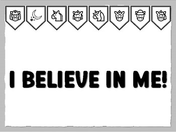I BELIEVE IN ME! Unicorn Bulletin Board Kit, Ready to print Unicorn Classroom D