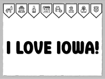 I LOVE IOWA! U.S.A. States Bulletin Board Kit
