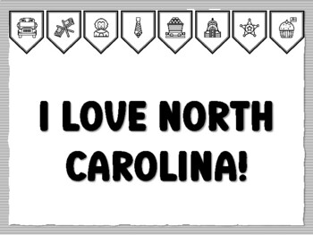 I LOVE NORTH CAROLINA! U.S.A. States Bulletin Board Kit