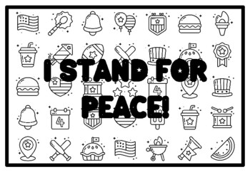 I STAND FOR PEACE! Peace Coloring Pages, Patriotic Coloring Pages
