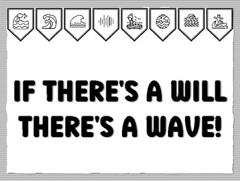 IF THERE'S A WILL THERE'S A WAVE! Wave Bulletin Board Kit, Ready to print Wave