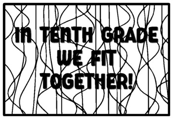 IN TENTH GRADE WE FIT TOGETHER! Back to School Tenth Grade Coloring Pages