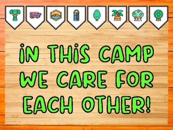 IN THIS CAMP WE CARE FOR EACH OTHER! Camping Bulletin Board Kit