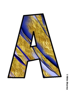 Ink Gold Glitter Fall Bulletin Board Letters, Fall Hallway Display Letters, F