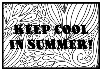 KEEP COOL IN SUMMER!, Summer Activity, Summer Coloring Pages