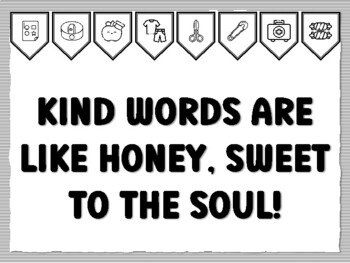 KIND WORDS ARE LIKE HONEY, SWEET TO THE SOUL! Instant Bulletin Board Kit