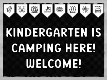 KINDERGARTEN IS CAMPING HERE! WELCOME! Camping Theme Bulletin Board Kit, Door