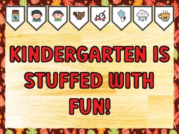 KINDERGARTEN IS STUFFED WITH FUN! Fall Bulletin Board Kit & Door Décor